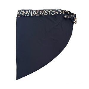 Women’s Short Sarong Swimsuit Coverup -Black with Animal Pr…